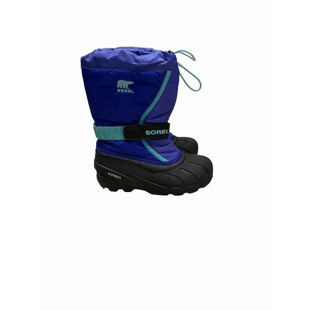 Sorel Flurry Blue/Purple Unisex Winter Waterproof Lined Snow Boots Big Kid 3